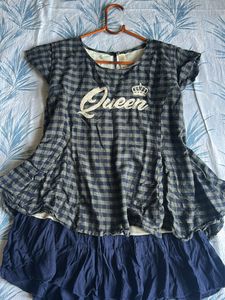 Queen Plaid Layered Top