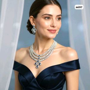 LUXURY QUALITY 3 LINE AMERICAN DIAMOND SET@ANY 1