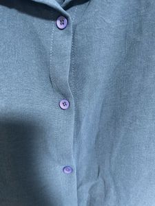Blue Button-Down Top