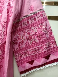 Pink Floral Embroidered Salwar Kameez With Dupatta