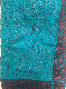 Sea Green Beautiful Saree With Border,Sequins Work