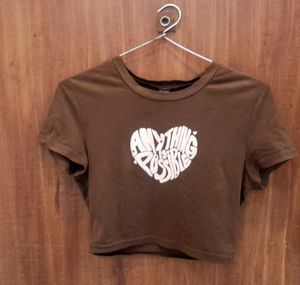 Shein Coffee Brown Crop Top