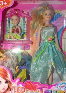 Beauty Doll Set (Clothes + Baby + Swing)