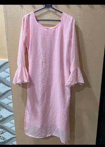 Pink Embellished Kurta