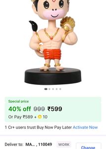BUDDYZ Lord Little Hanuman Bobblehead