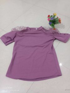 Purple Puff Sleeve Top