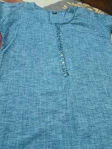 Blue Embellished Kurta