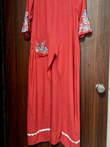 Coral Embroidered Long Kurta Sets