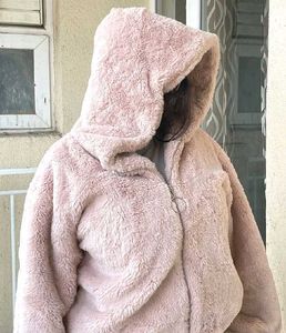 Cozy Pink Faux Fur Hoodie
