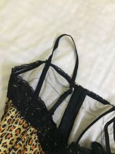 Leopard Print Corset With Boning Bust 36