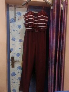 Stylish Maroon Jumpsuit