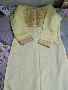 Yellow Sharara Kurti With Dupatta(price Drop)