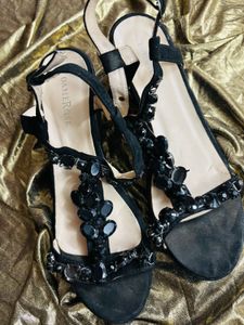 Blacj Stone Embellished Heels