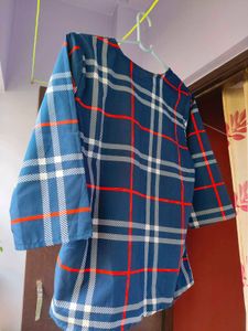 Blue Plaid Top