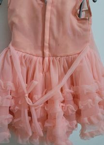 Peach Ruffle Party Dress