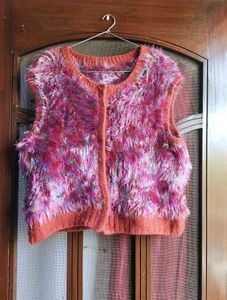 Wool Glitter Knit Vest