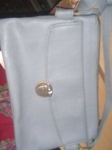 Blue Leather Handbag