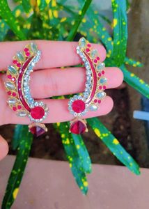 Red &amp; Gold Statement Earrings