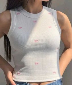 Ribbed Tank Top with Bows
