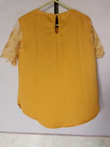 Combo : Jeans &amp; Yellow Lace Top