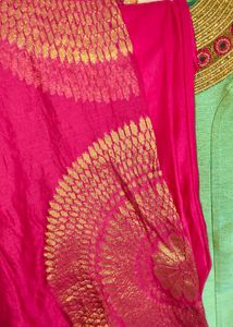 Fluorescent Green Kurta Set With Banarsi Duppata