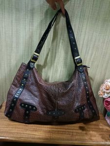 Genuine Leather Brown Shoulder Bag