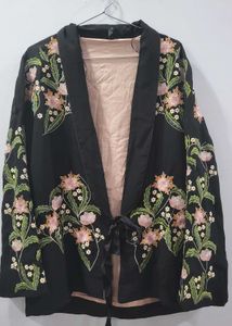 Floral Embroidered Kimono Jacket