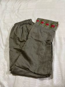 Gray Embroidered Kurta Set