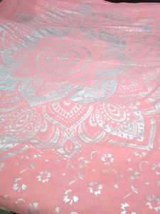 Pure Cotton Bed Sheet With Silver Print