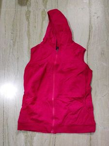 Pink Sleeveless Hoodie