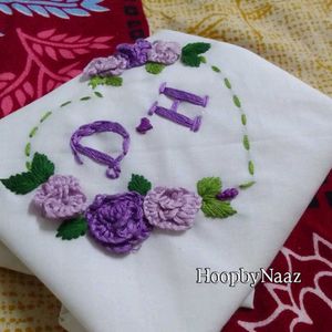 Couple Initial Embroidered Hankey