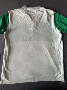 Benetton Green &amp; White Tee