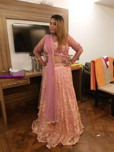 Elegant Pink Embroidered Lehenga Choli