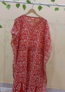 Red Printed Kaftan