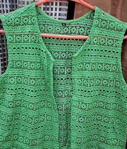 Green Crochet [Machine] Vest