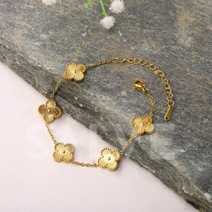 Golden Clover Charm Bracelet