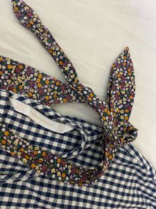 Zara Checkered Long Sleeve Top Bust 38