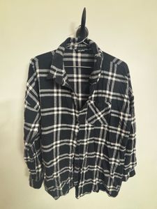 Korean Plaid Black Shirt