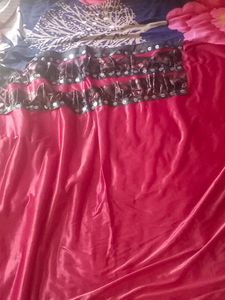 Maroon N Black Frill Saree