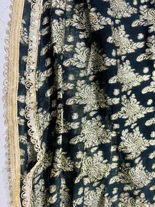 Black Ethnic Dress With Golden Print