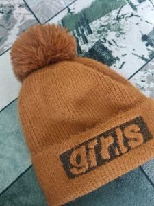 Pure Woolen Cap For Girls