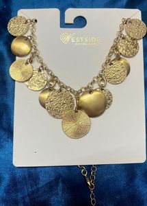 Set Of Earrings And  Coin Charm Necklace