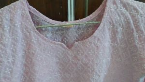 Pink Chikankari Top