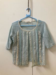 MY StoryGirl Light Blue Lace Cardigan