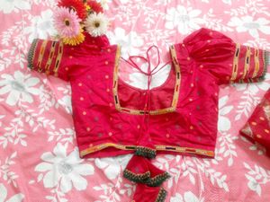 Elegant Rani Pink Saree with Embellishments