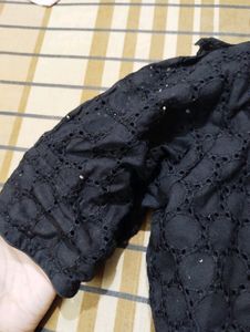 Black Blouse With Laces In The Back
