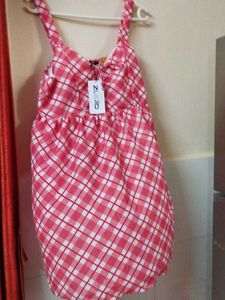 ZudioCute Pink Checkered Dress