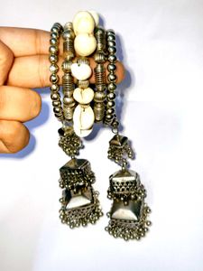 Cowrie Shell Bracelet &amp; Jhumka