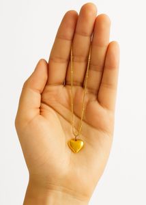 Anti Tarnish Gold Heart Pendant Necklace