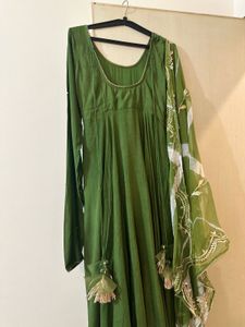 Green Embroidered Anarkali Suit Never Used